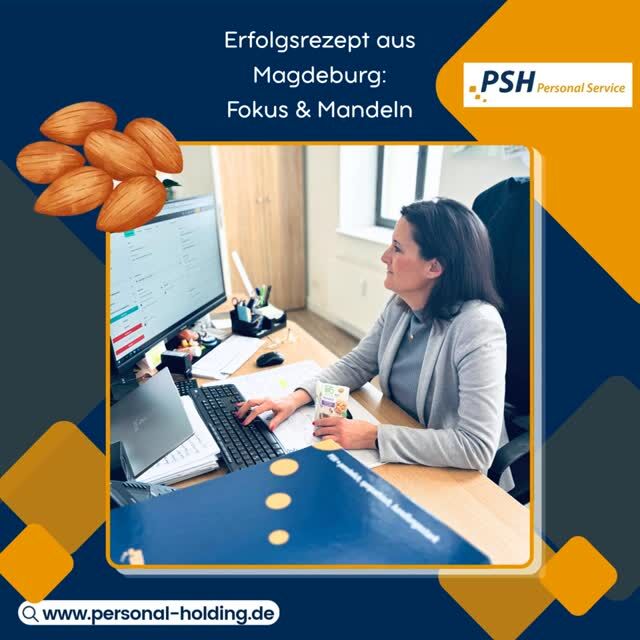 Dürfen wir vorstellen? Unsere Power-Frau aus Magdeburg! ✨⁠
⁠
Hinter jedem erfolgreichen Match bei PSH steckt eine konzentrierte Beraterin – in diesem Fall unsere liebe Trixi aus dem Team Magdeburg. 👍⁠
⁠
Ihr Geheimnis für einen produktiven Tag? Eine Handvoll Mandeln! 🥜 ⁠
Ob als Nervennahrung bei komplexen Projekten oder einfach als gesunder Snack zwischendurch: Ohne ihre Mandeln geht im Büro nichts. ✨⁠
⁠
Wir finden: Die richtige Energie ist die halbe Miete, um für unsere Bewerber und Kunden das Beste rauszuholen. 💪⁠
⁠
👉 Verrate uns: Ohne welchen Snack wäre dein Arbeitstag nur halb so gut? Kaffee, Schokolade oder auch was komplett anderes?⁠
⁠
#PSH#PersonalService#Magdeburg#TeamCheck#Brainfood#Recruiting#Personalvermittlung#arbeitsalltag#snack#job ⁠
⁠