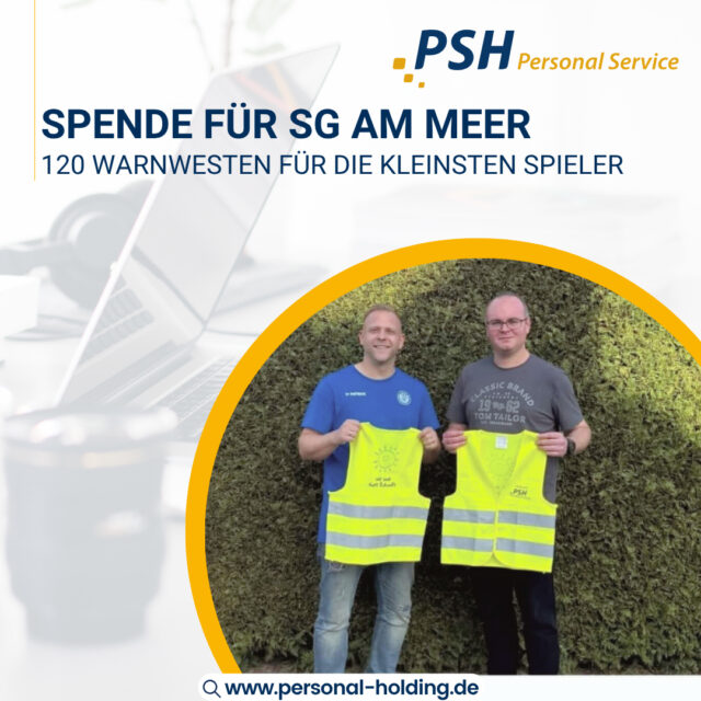 💛 Sichtbar. Sicher. Stark. 💛

Unser Phillip Rauer hat 1200 Warnwesten für die kleinsten Spieler der SG am MEER gespendet. 
Hierbei hat es sich um ein gemeinsames Projekt der PSH Gesellschaften Ammerland und Oldenburg gehandelt!🦺✨

In Oldenburg haben wir auch mehrere Kindergärten des EKITO Trägers ausgestattet. (Verbund Ev.-luth. Kindertagesstätten im Kirchenkreis Oldenburg Stadt).

Gerade in der dunklen Jahreszeit ist es so wichtig, dass Kinder auf dem Schulweg gut gesehen werden. Mit dieser Spende sorgt Phillip dafür, dass sie sicher unterwegs sind. 

Phillip, du bist einfach großartig! Danke für dein Engagement! 💛👏